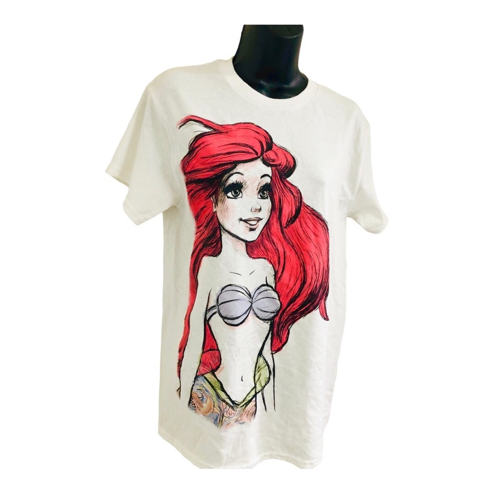Disney princess little mermaid Ariel oversized white T-shirt size XS new